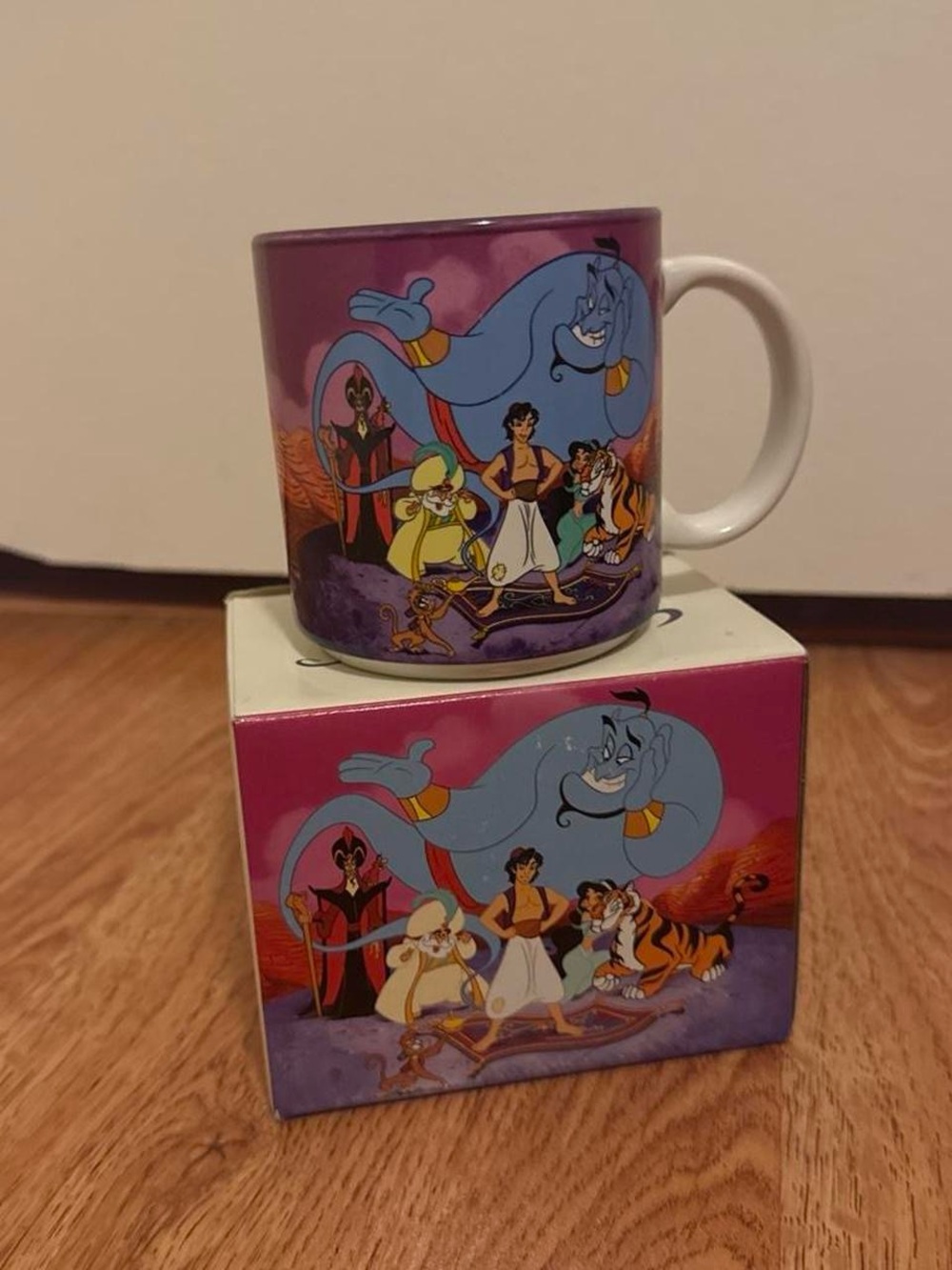 Vintage 1993 Disney Aladdin Genie Jasmine Jafar Mug w/ Original Box